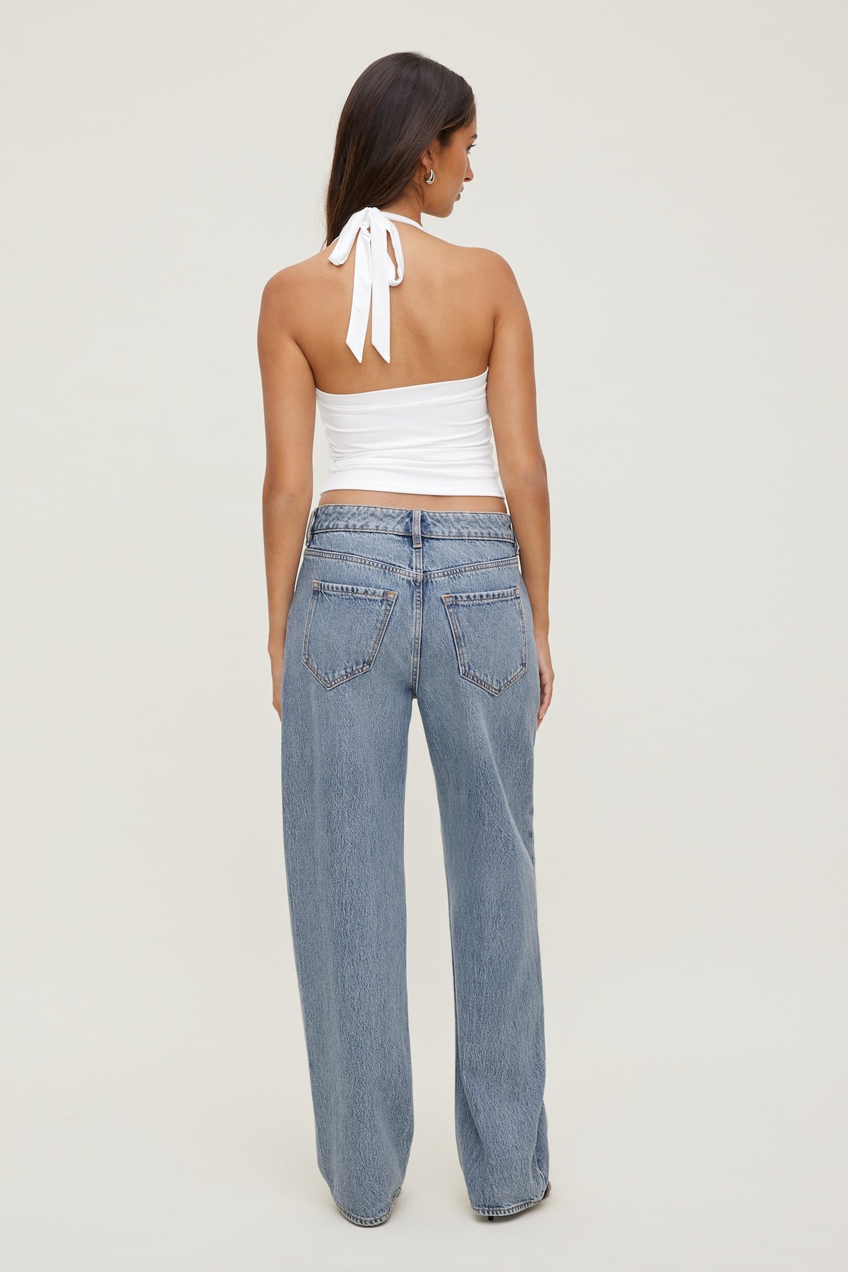 Mika Mid Rise Relaxed Straight Leg Jeans Blue - Dynamite