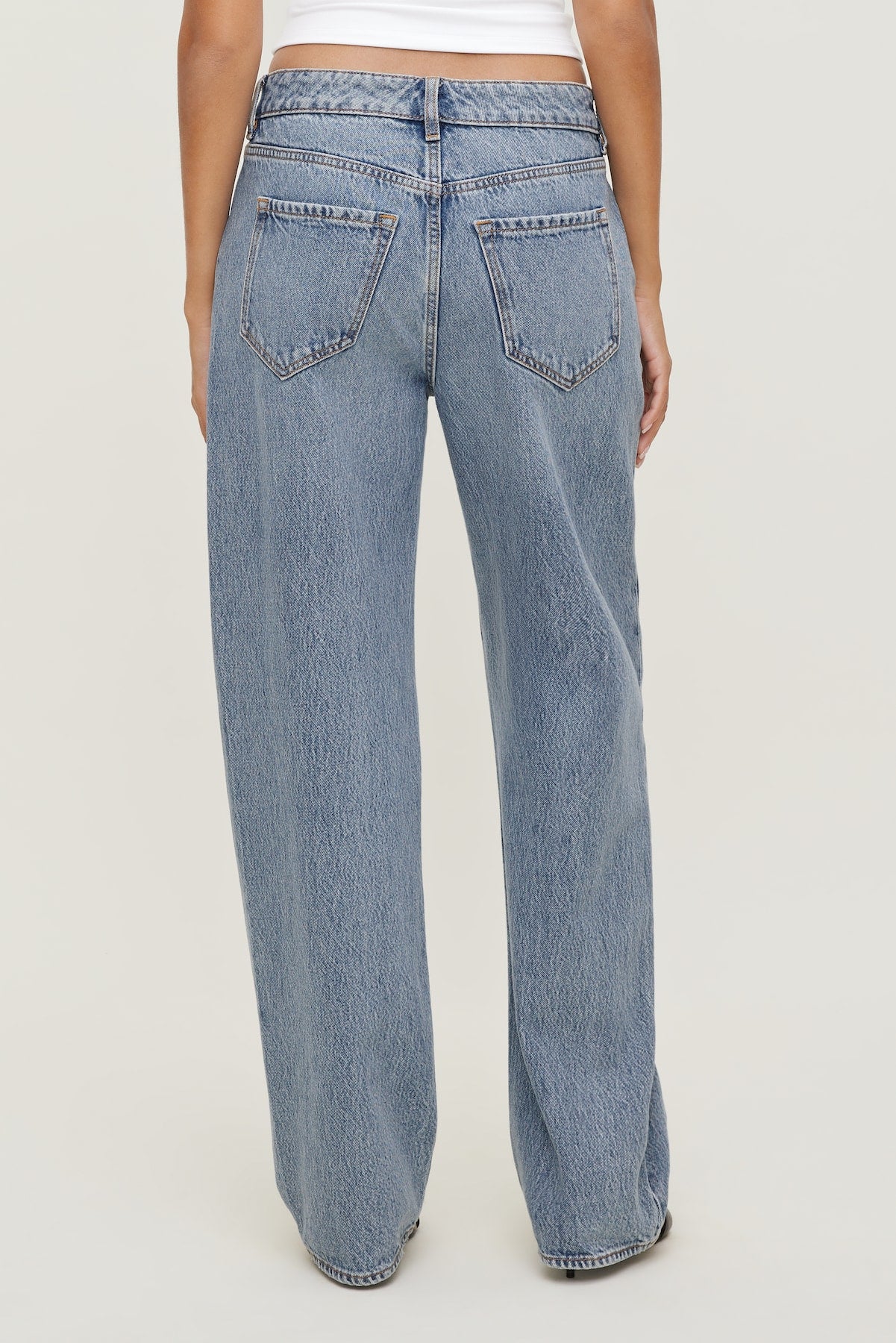 Mika Mid Rise Relaxed Straight Leg Jeans Blue - Dynamite