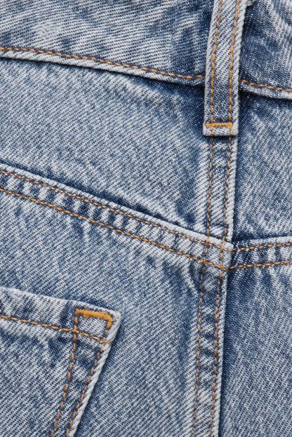 Mika Mid Rise Relaxed Straight Leg Jeans Blue - Dynamite