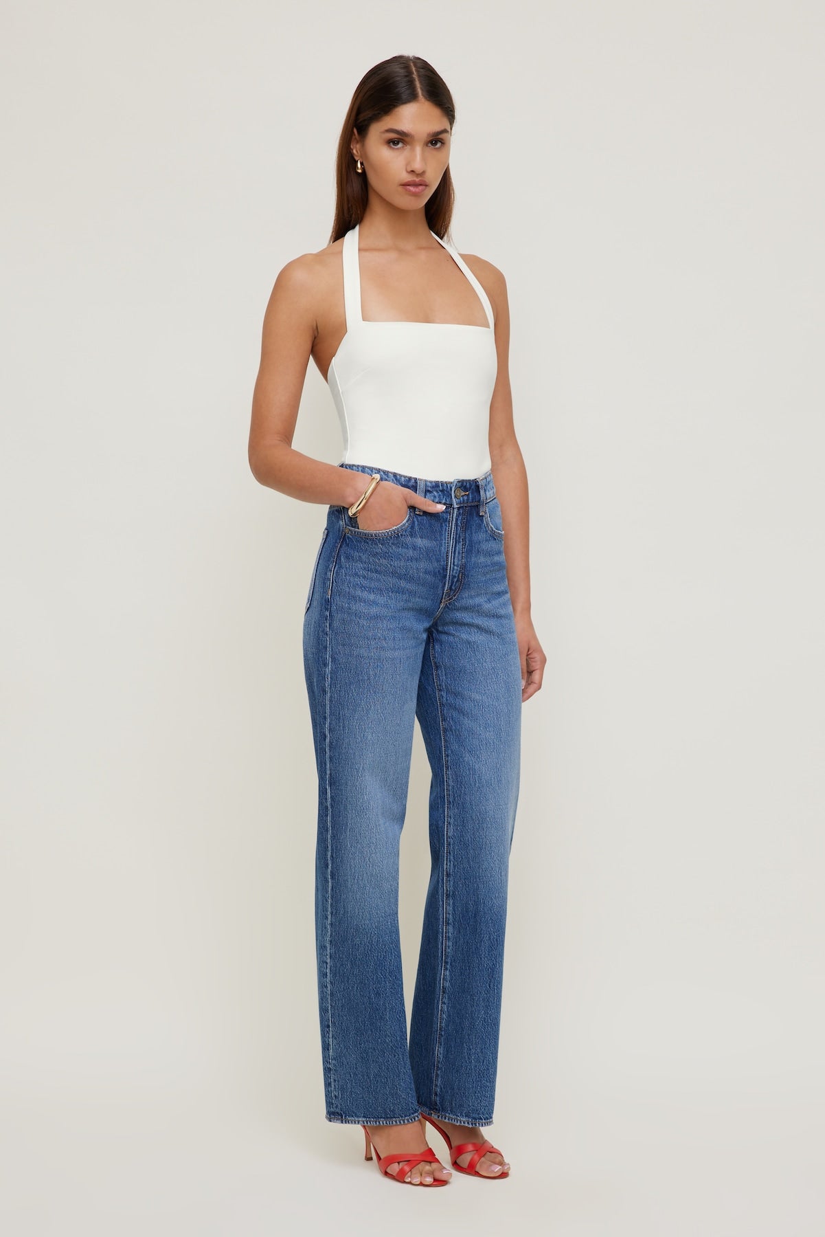 Heidi High Rise Wide Leg Jeans Blue - Dynamite