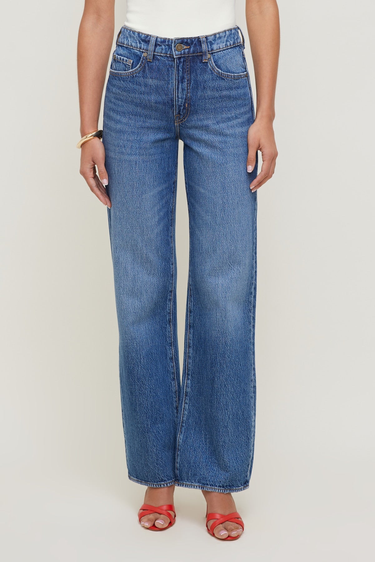 Heidi High Rise Wide Leg Jeans Blue - Dynamite