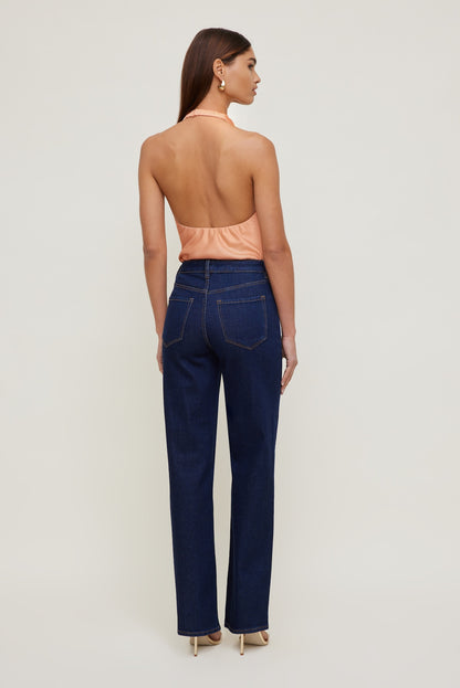 Heidi Stretch High Rise Wide Leg Jeans Blue - Dynamite