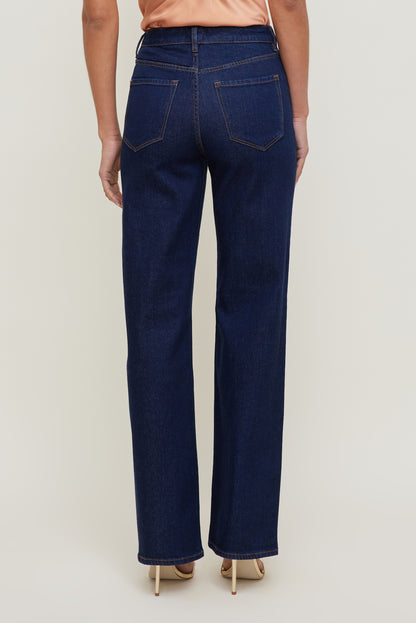 Heidi Stretch High Rise Wide Leg Jeans Blue - Dynamite