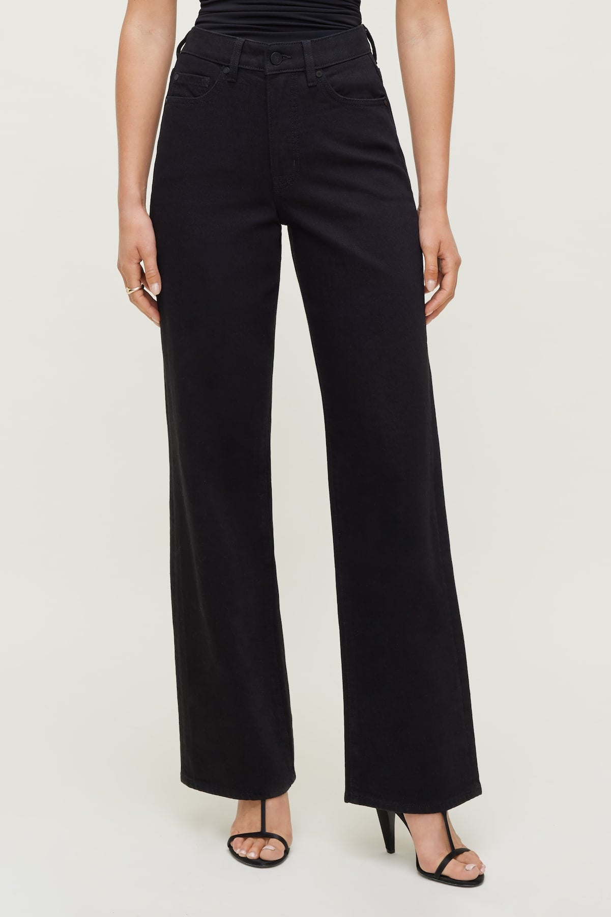 Heidi High Rise Wide Leg Jeans Black - Dynamite