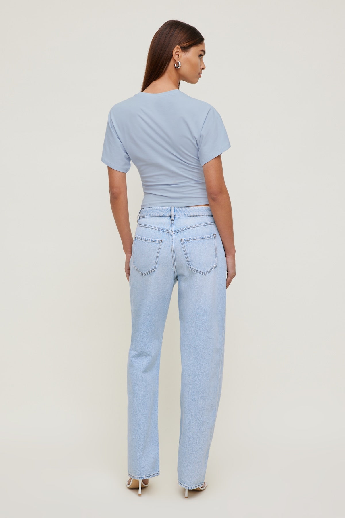 Mika Mid Rise Relaxed Straight Leg Jeans Blue - Dynamite
