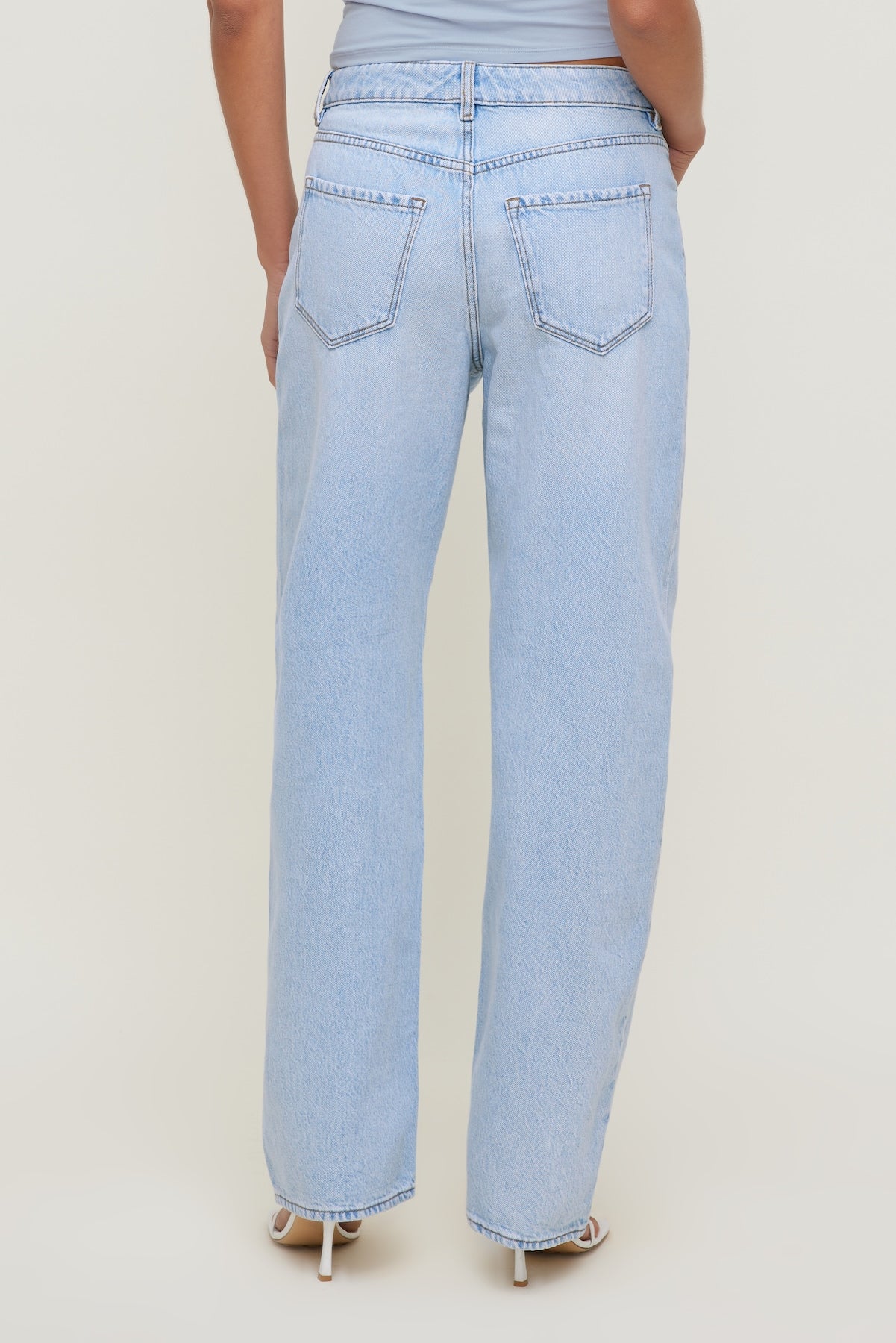 Mika Mid Rise Relaxed Straight Leg Jeans Blue - Dynamite