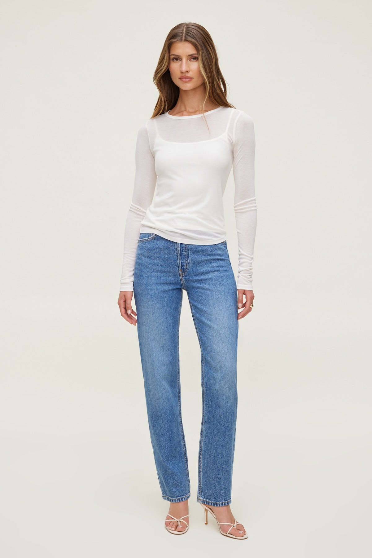 Olivia High Rise Straight Leg Jeans Blue - Dynamite