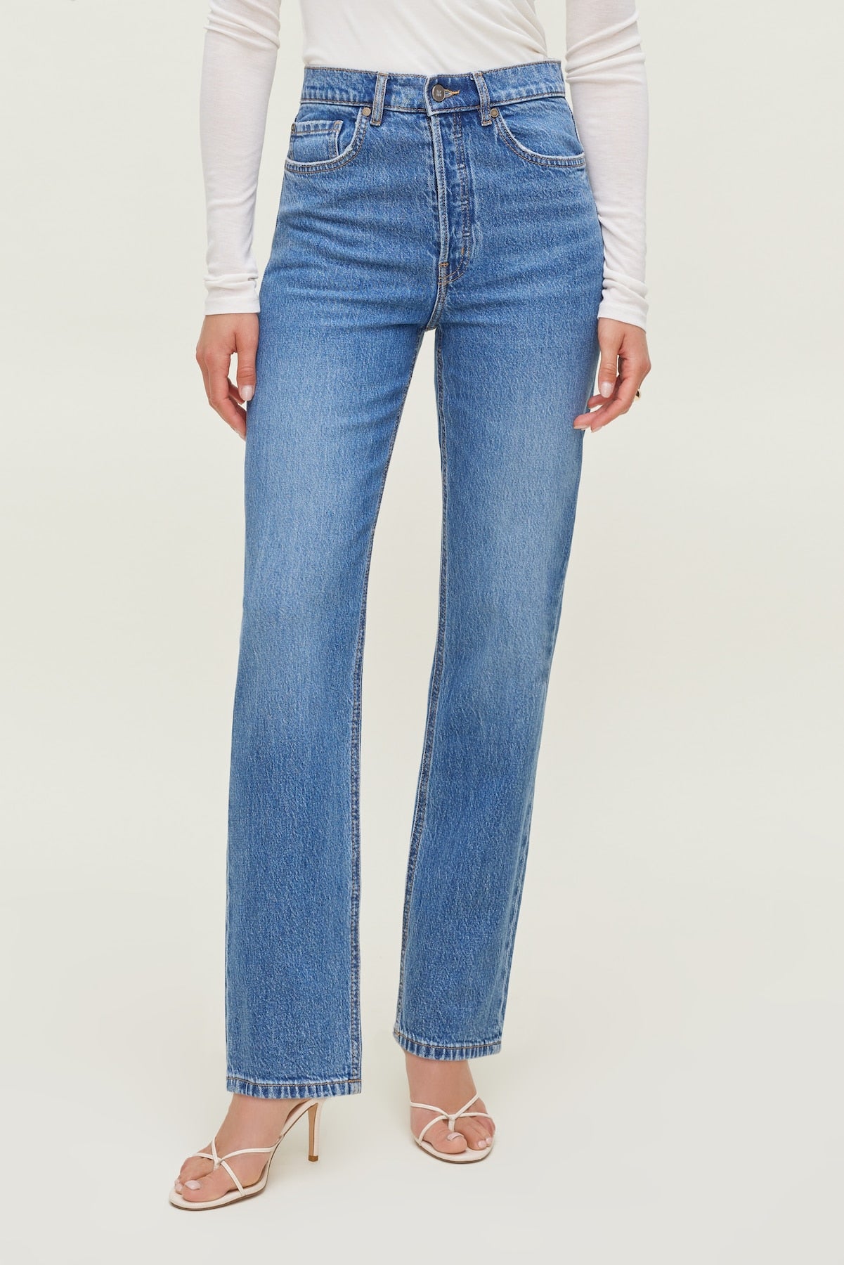 Olivia High Rise Straight Leg Jeans Blue - Dynamite