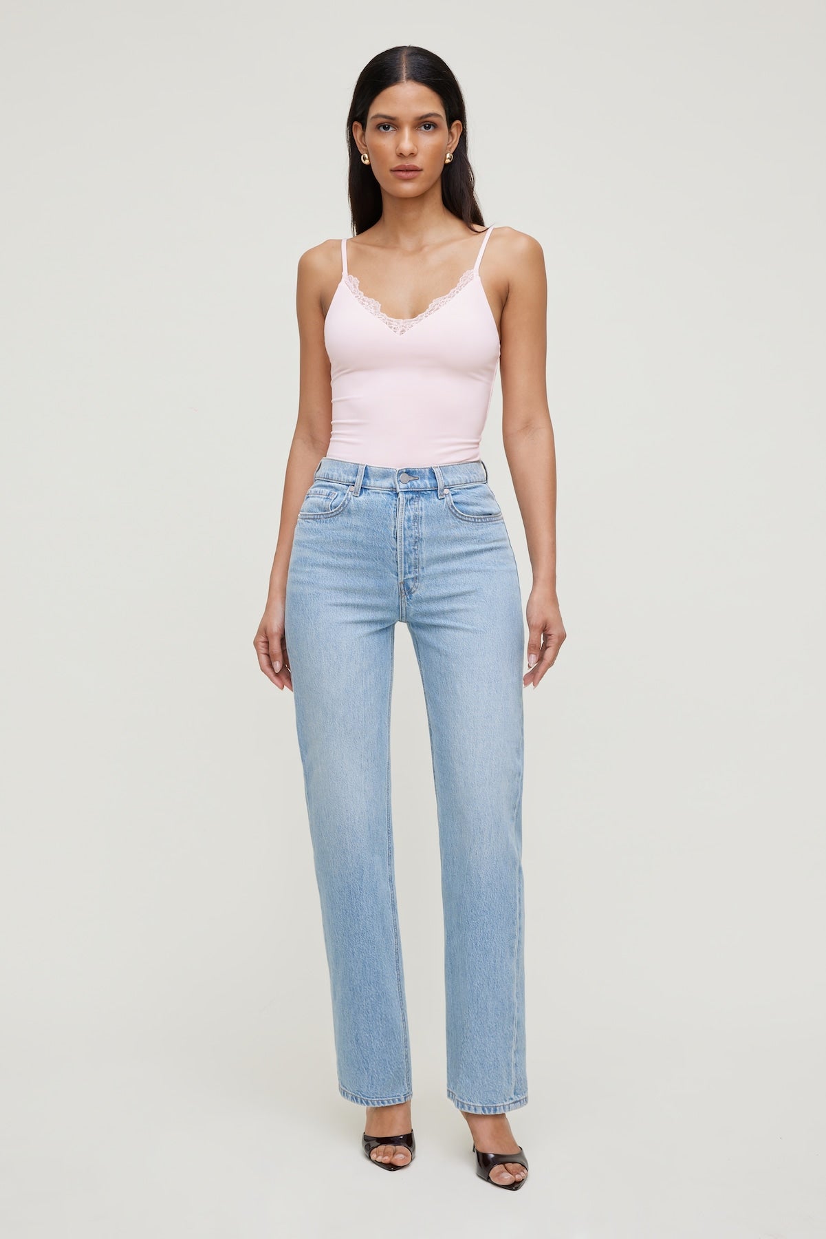 Olivia High Rise Straight Leg Jeans Blue - Dynamite