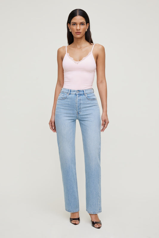 Olivia High Rise Straight Leg Jeans Blue - Dynamite