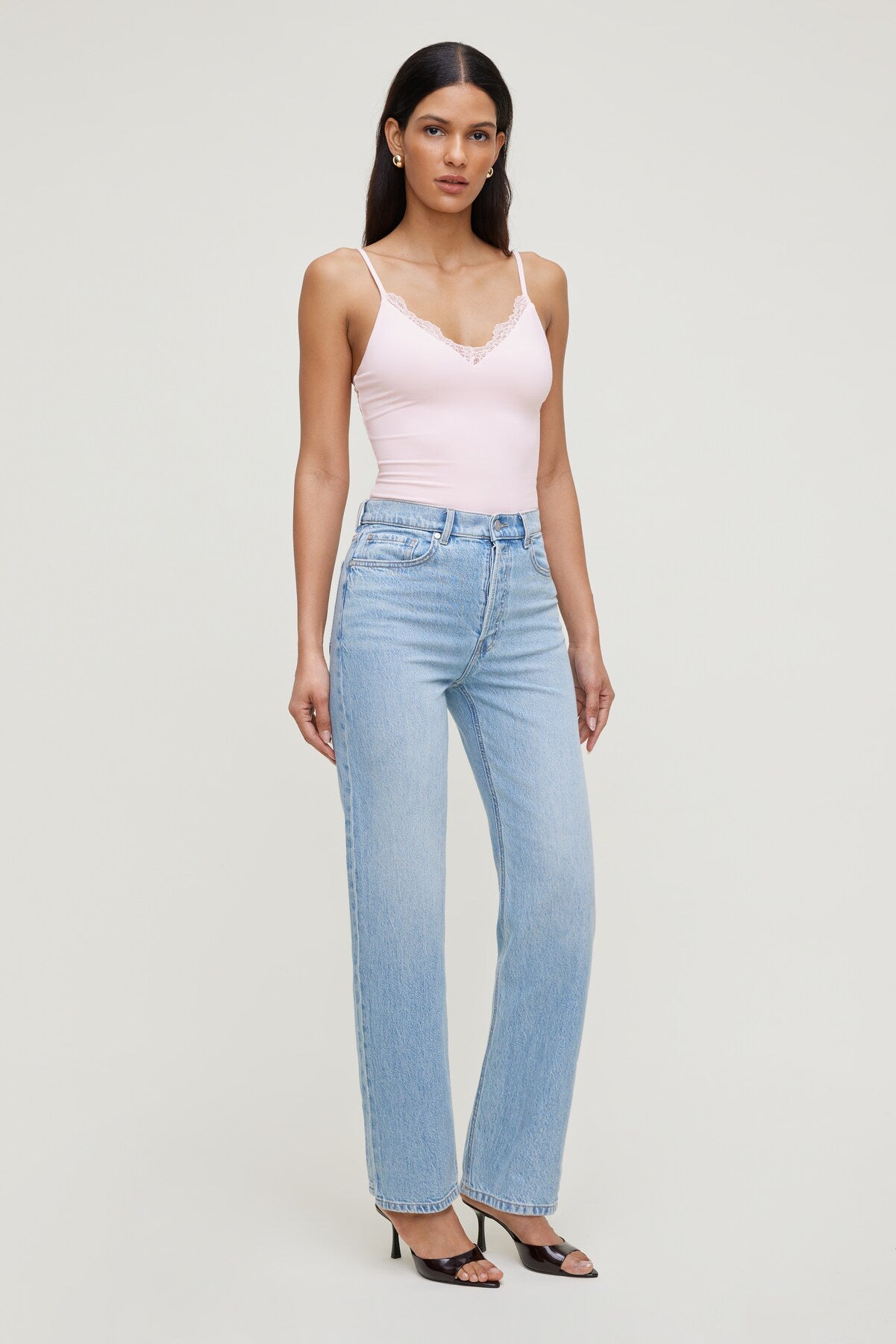 Olivia High Rise Straight Leg Jeans Blue - Dynamite