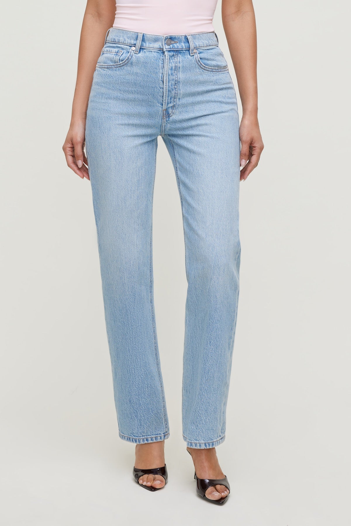Olivia High Rise Straight Leg Jeans Blue - Dynamite