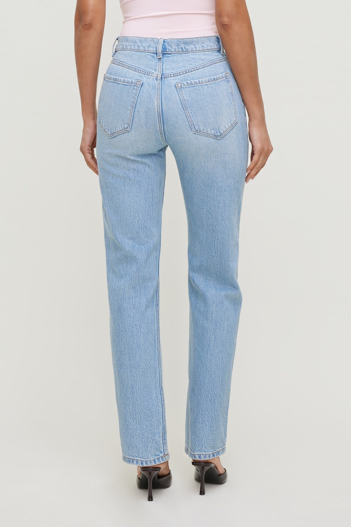 Olivia High Rise Straight Leg Jeans Blue - Dynamite