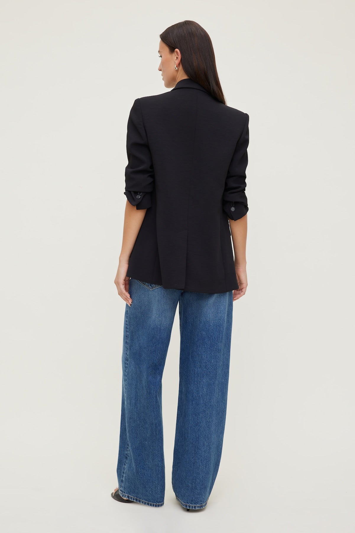 Rowan Mid Rise Baggy Wide Leg Jeans Blue - Dynamite