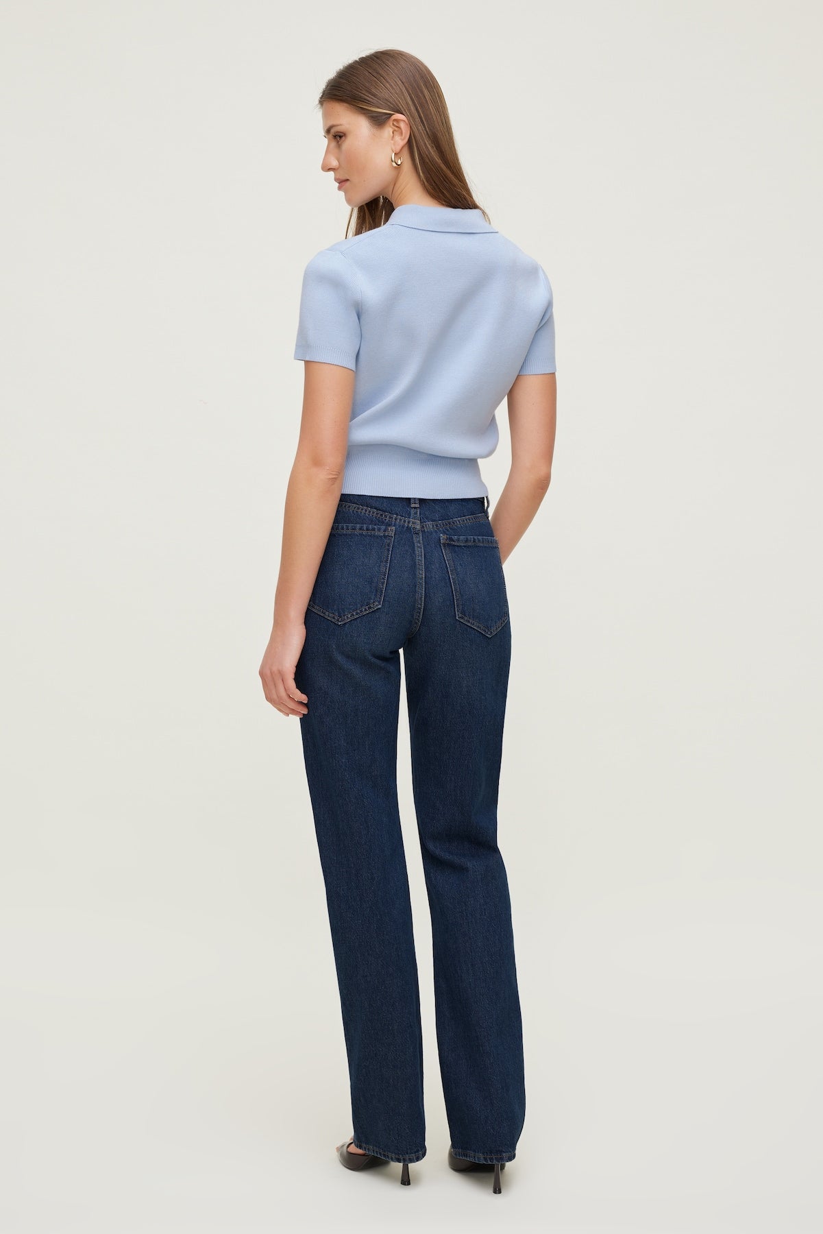 Cara High Rise Straight Leg Jeans Blue - Dynamite