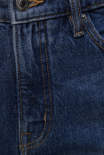 Cara High Rise Straight Leg Jeans Blue - Dynamite