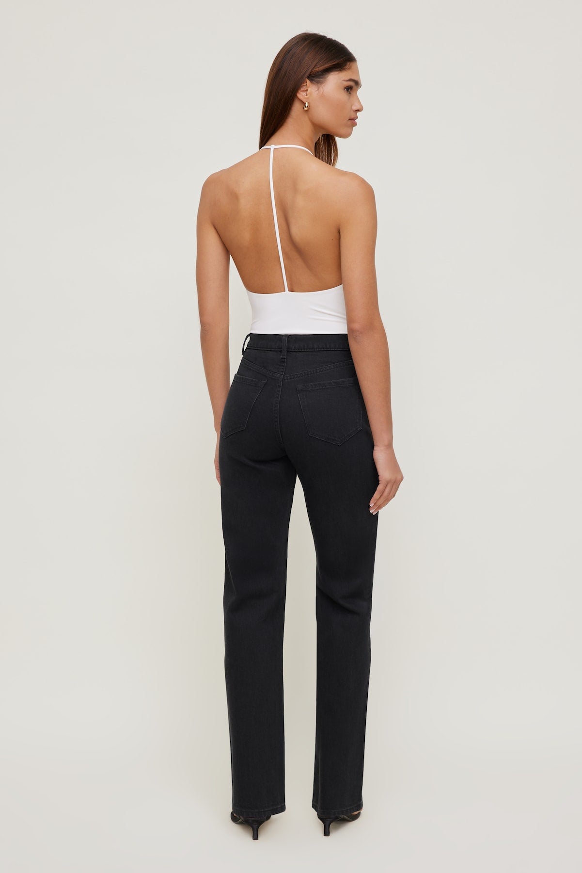 Olivia High Rise Straight Leg Jeans Black - Dynamite