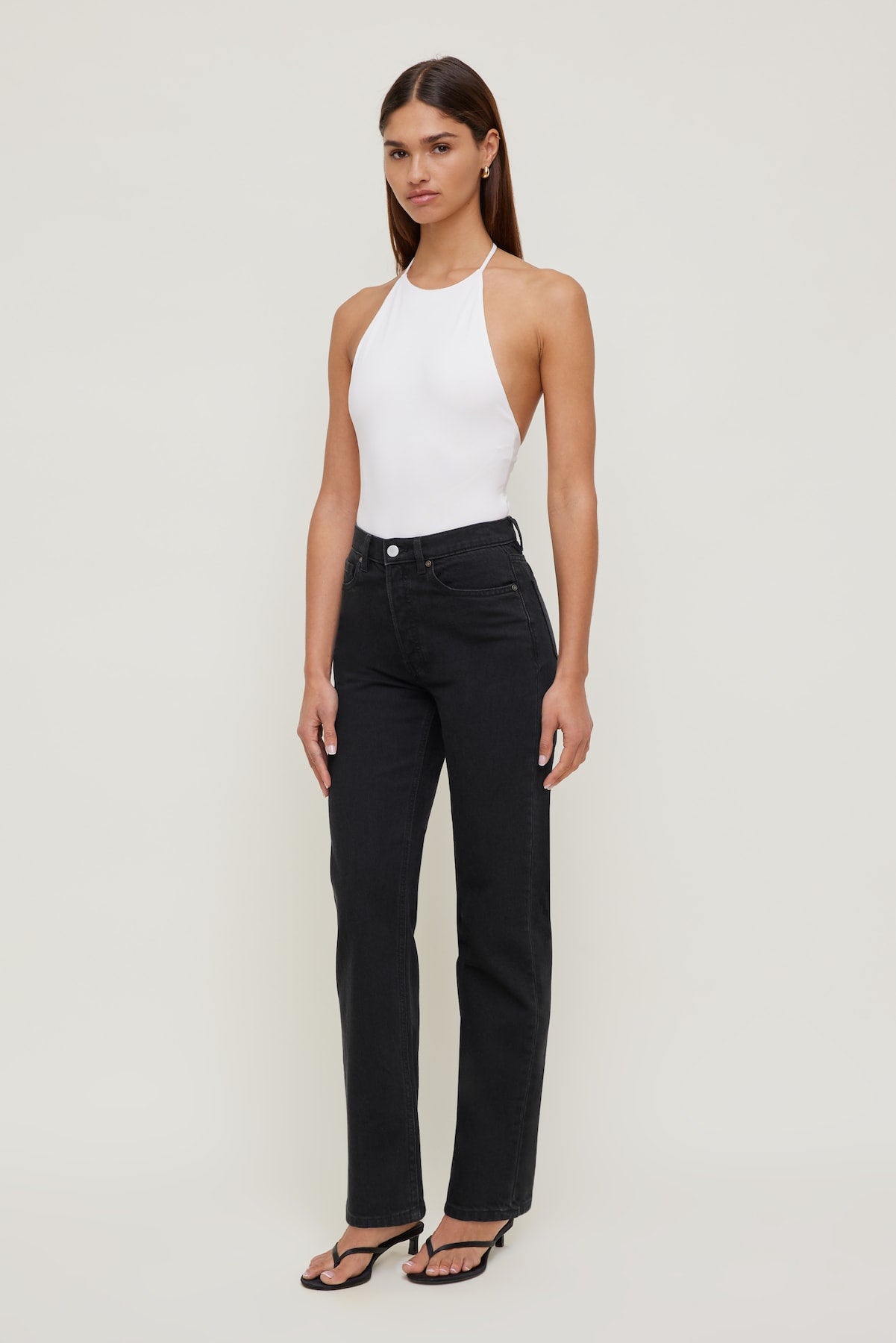 Olivia High Rise Straight Leg Jeans Black - Dynamite