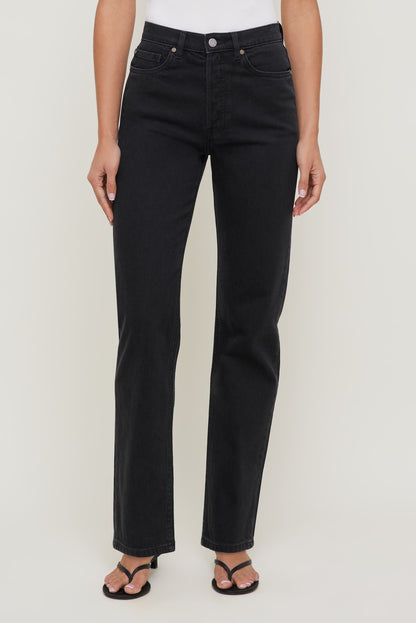 Olivia High Rise Straight Leg Jeans Black - Dynamite
