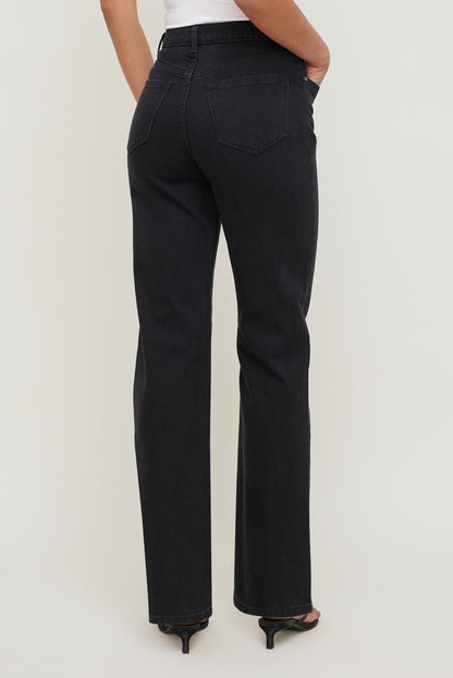 Olivia High Rise Straight Leg Jeans Black - Dynamite