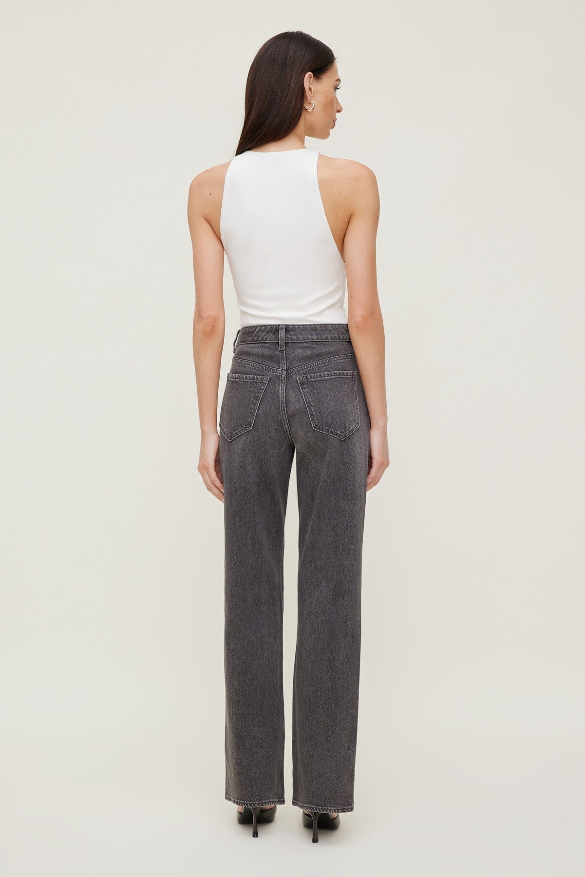 Heidi High Rise Wide Leg Jeans Black - Dynamite