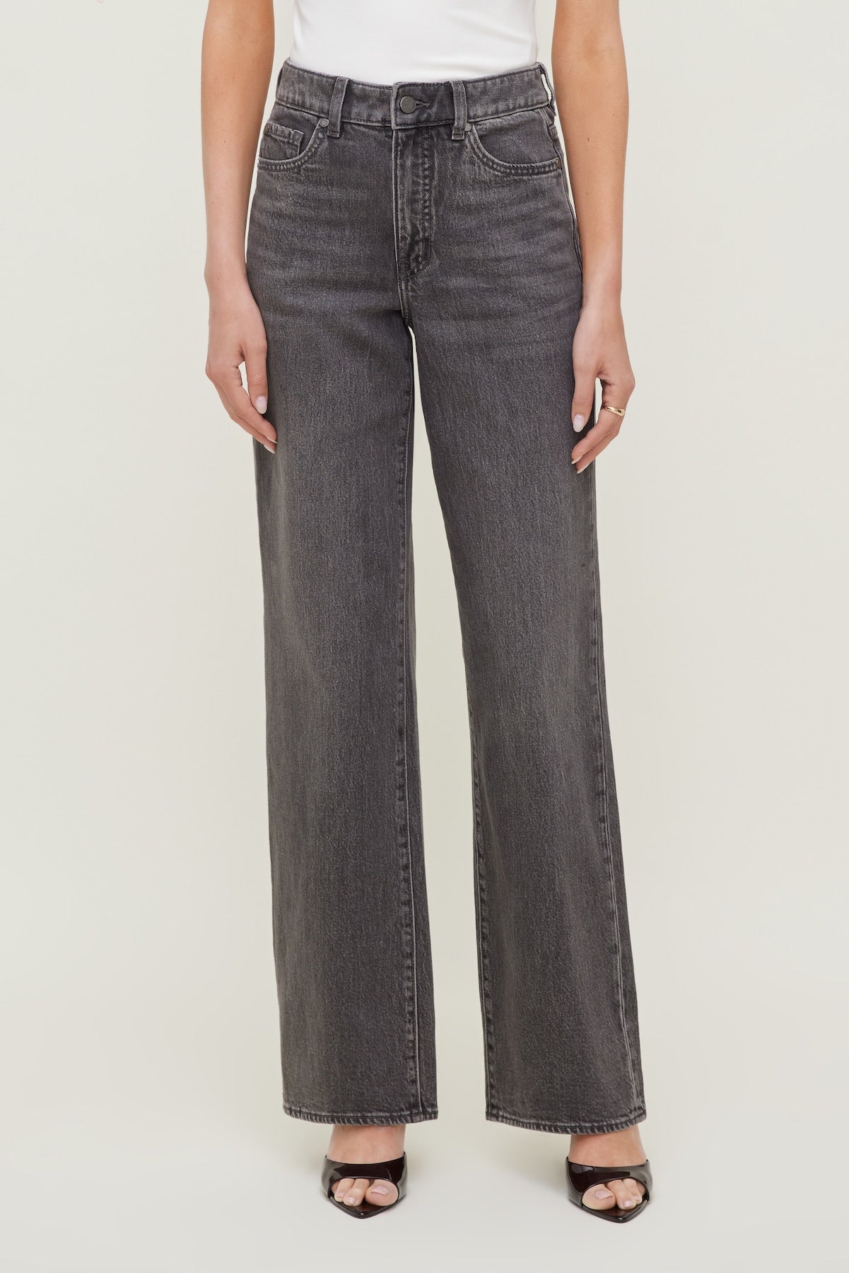 Heidi High Rise Wide Leg Jeans Black - Dynamite