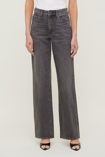 Heidi High Rise Wide Leg Jeans Black - Dynamite