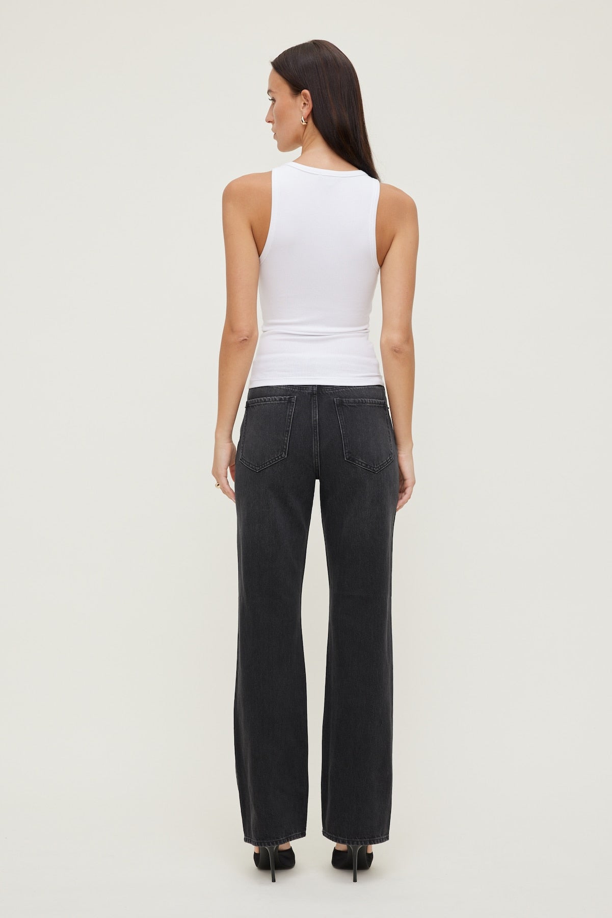 Cara High Rise Straight Leg Jeans Black - Dynamite