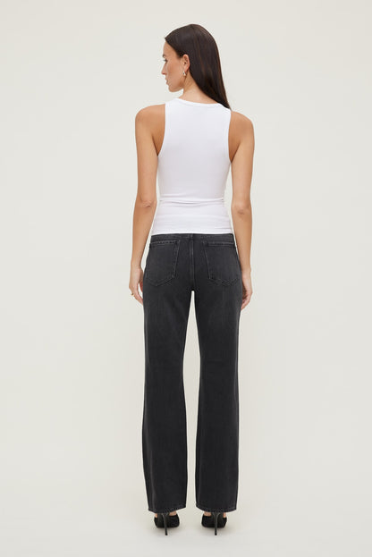 Cara High Rise Straight Leg Jeans Black - Dynamite