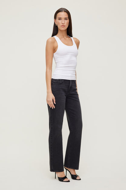 Cara High Rise Straight Leg Jeans Black - Dynamite