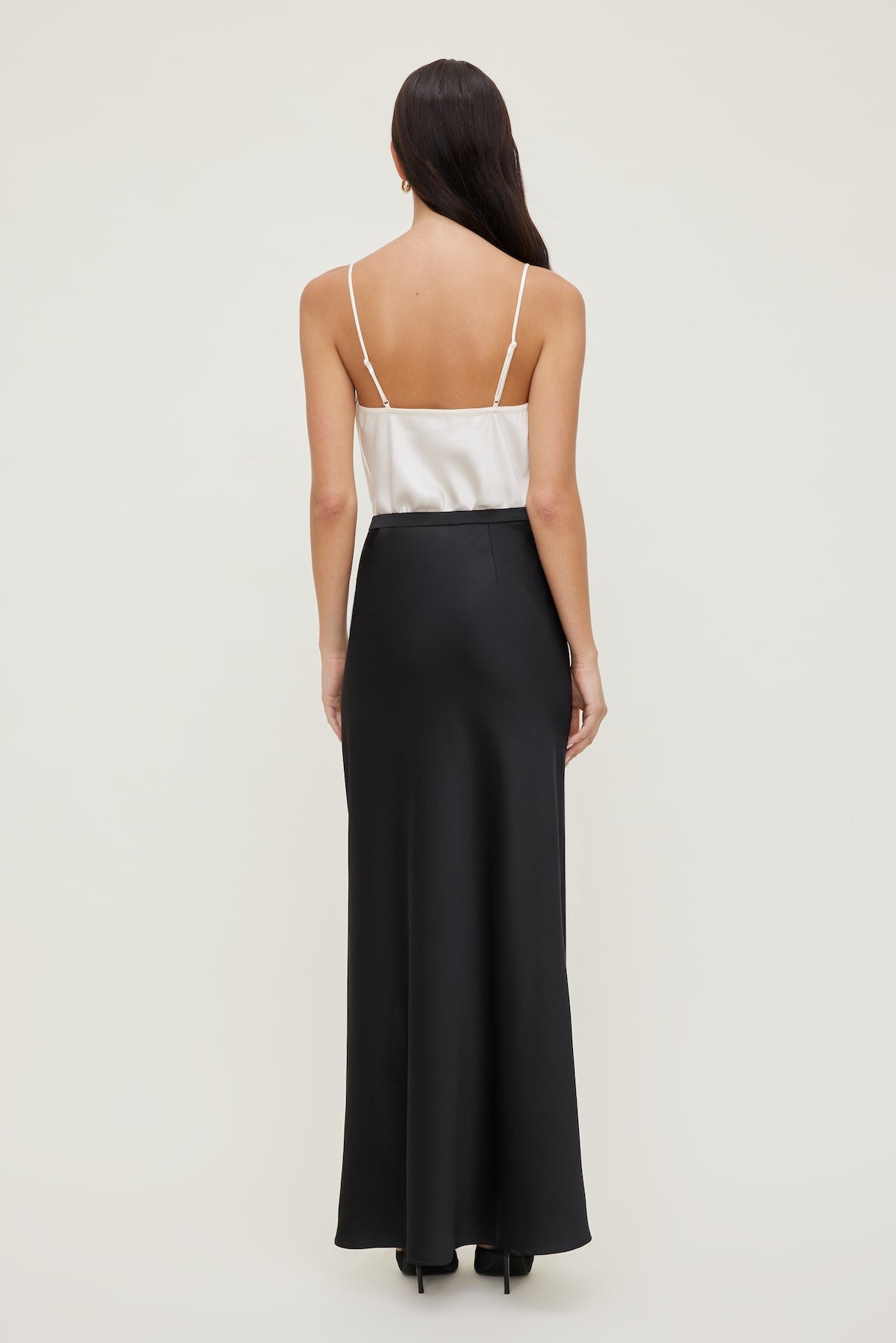 Satin Maxi Skirt Black - Dynamite