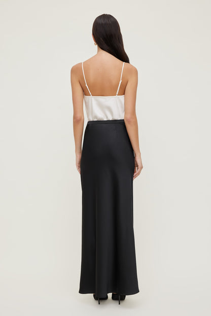Satin Maxi Skirt Black - Dynamite