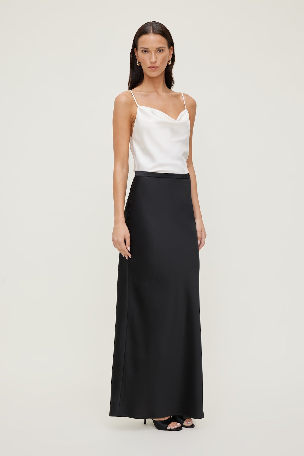 Satin Maxi Skirt Black - Dynamite