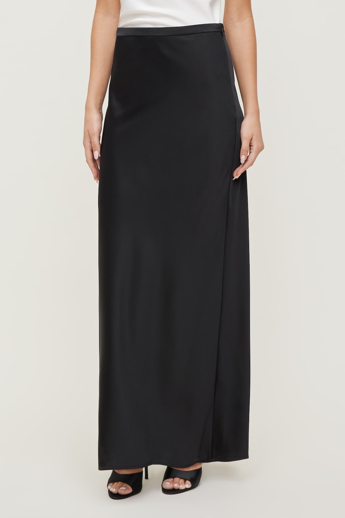 Satin Maxi Skirt Black - Dynamite