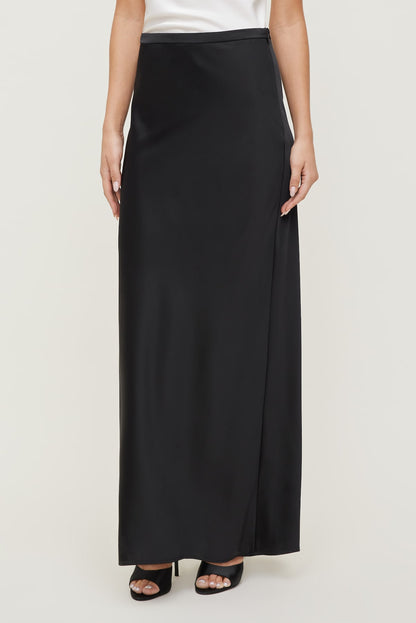 Satin Maxi Skirt Black - Dynamite
