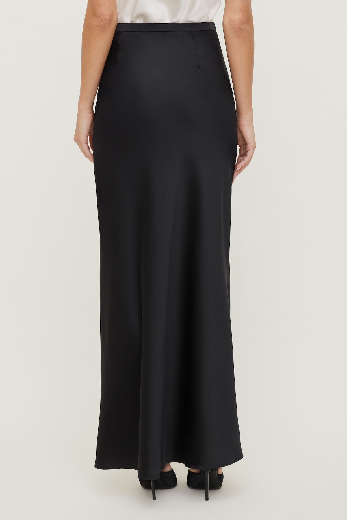 Satin Maxi Skirt Black - Dynamite