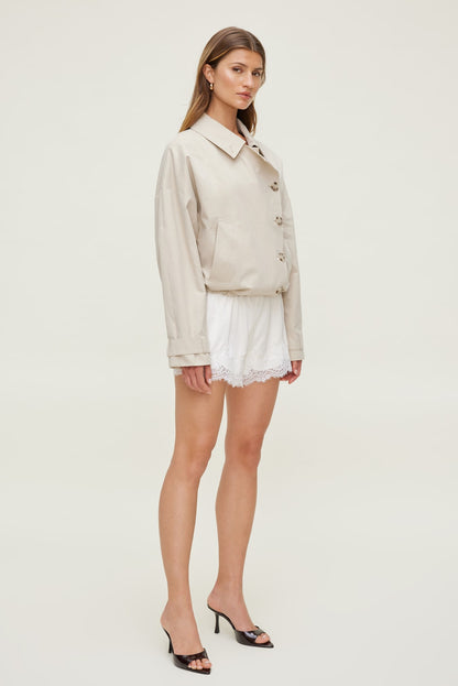 Lace Satin Shorts Beige - Dynamite