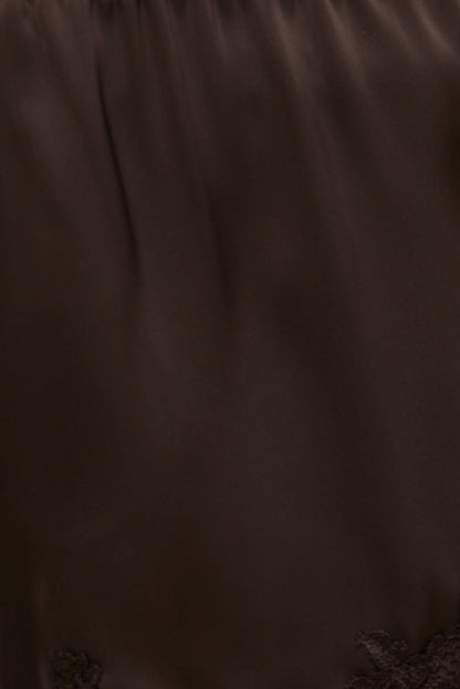 Lace Satin Shorts Brown - Dynamite