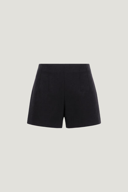 Ultra High Rise A Line Shorts Black - Dynamite