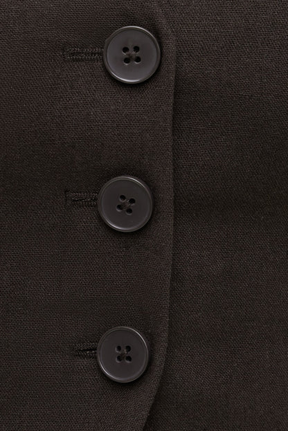 Linen Halter Vest Brown - Dynamite