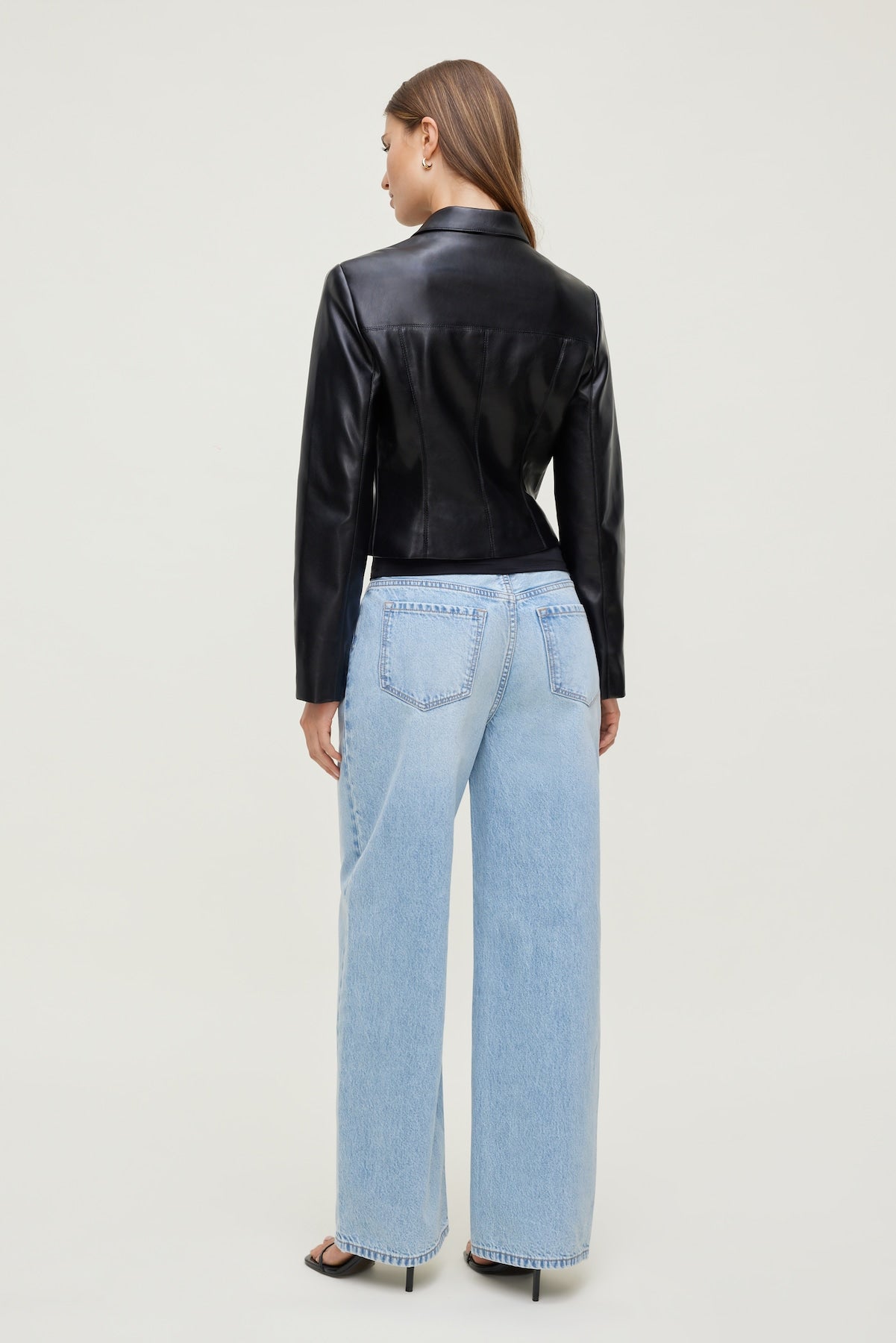 Charlotte Short Faux Leather Jacket Black - Dynamite