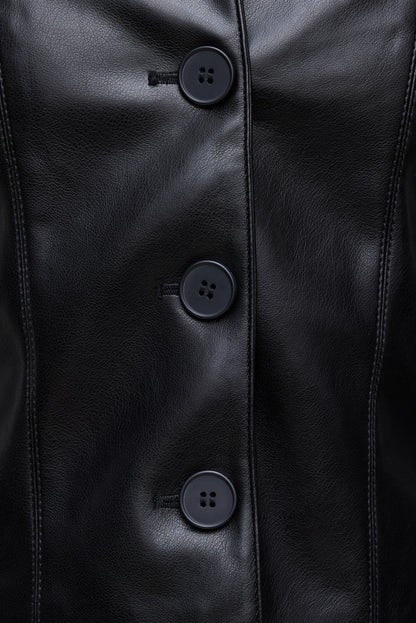 Charlotte Short Faux Leather Jacket Black - Dynamite