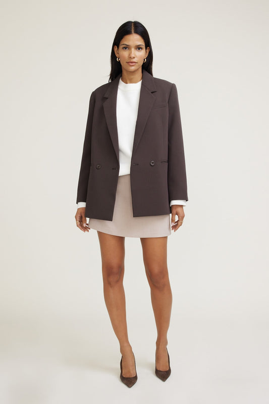Noa Oversized Blazer Brown - Dynamite