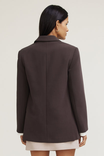 Noa Oversized Blazer Brown - Dynamite
