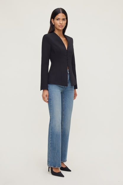 Plunge Small Button Blazer Black - Dynamite