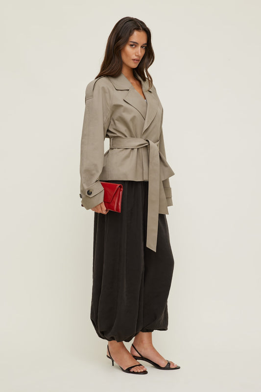 Remi Short Trench Coat Brown - Dynamite