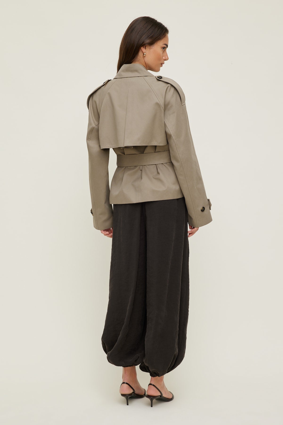 Remi Short Trench Coat Brown - Dynamite