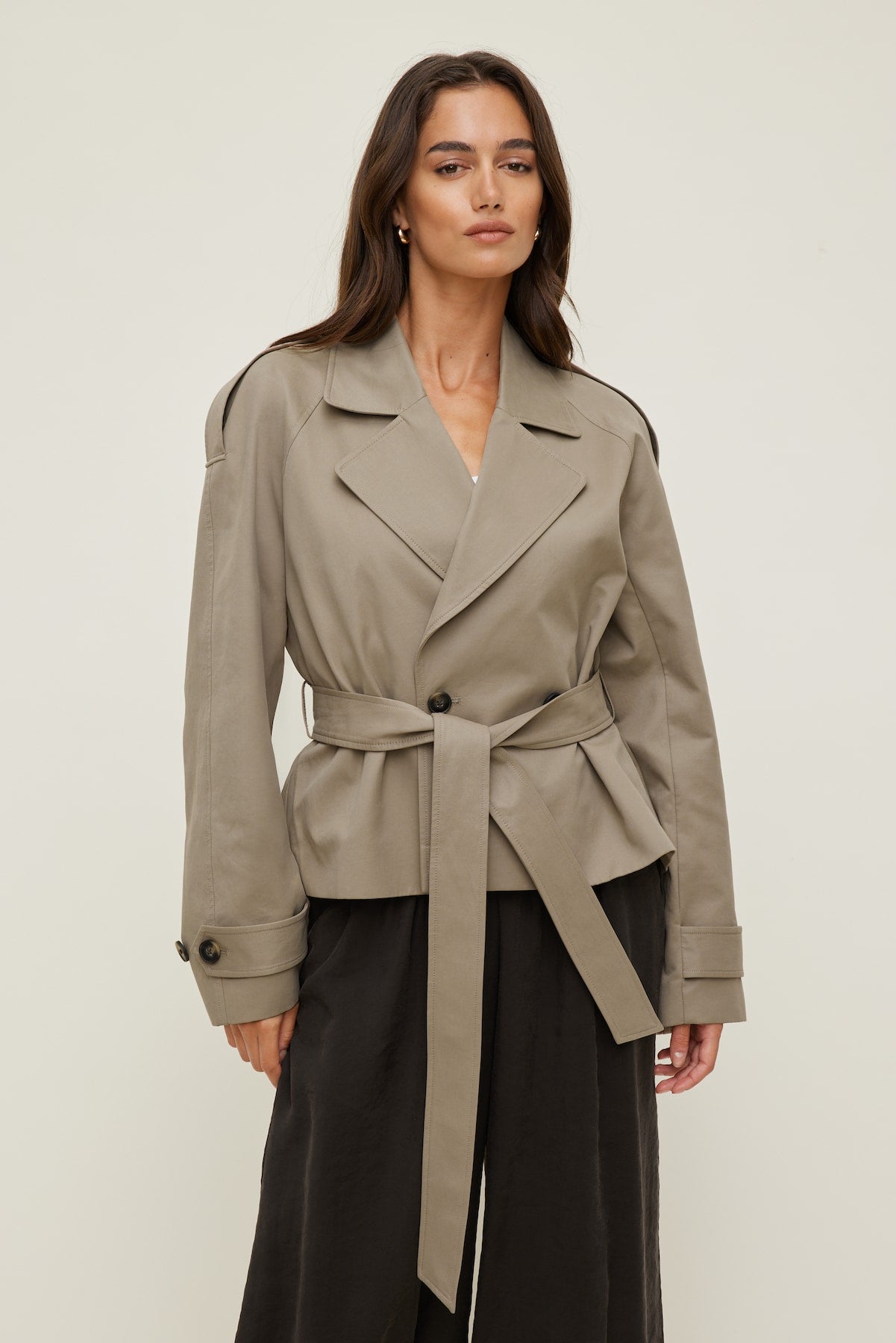 Remi Short Trench Coat Brown - Dynamite