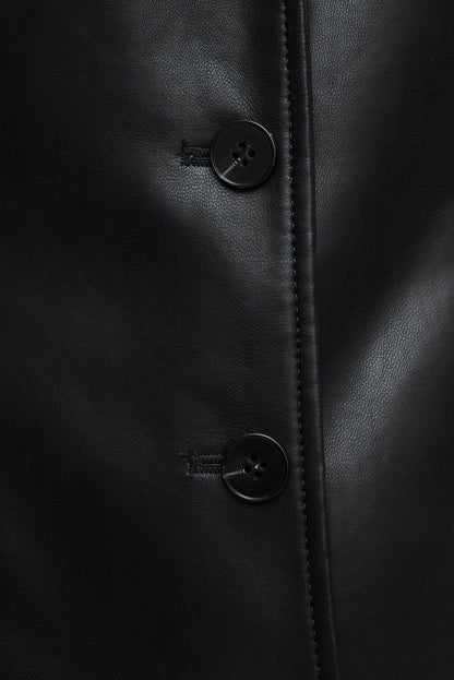 Faux Leather Trench Coat Black - Dynamite