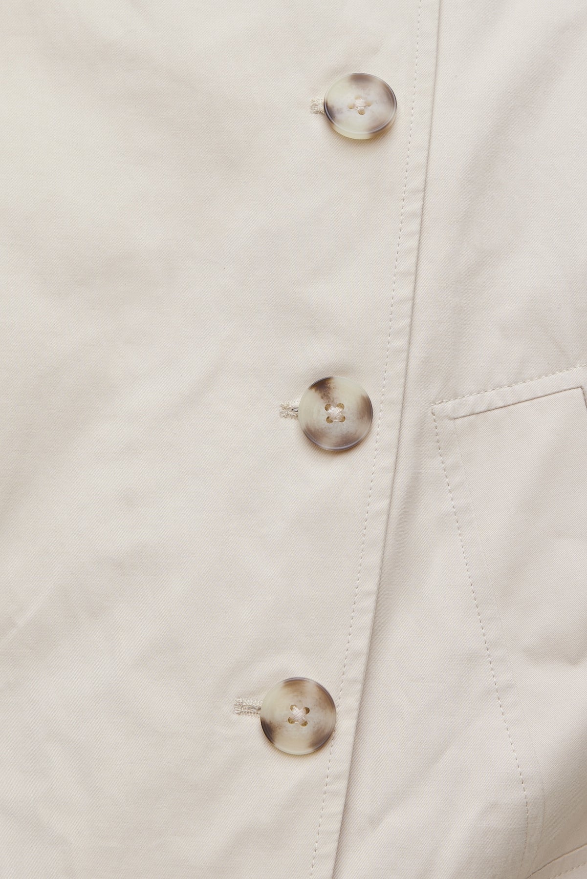 Twill Asymmetric Button Up Jacket Beige - Dynamite